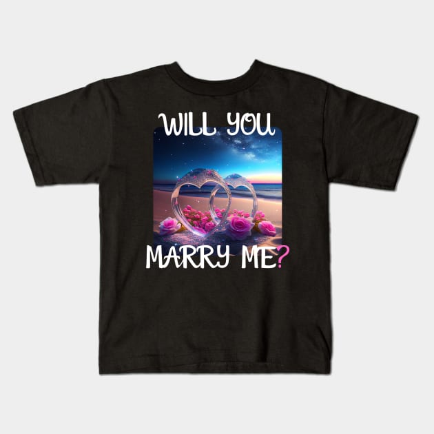 Marriage Proposal For Wedding Or Engagement - Romantic Gift Idea Kids T-Shirt by PD-Store